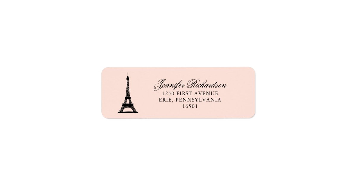 Paris Elegance Blush Pink with Eiffel Tower Label | Zazzle