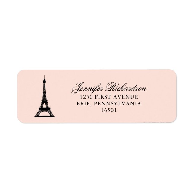 Paris Elegance Blush Pink with Eiffel Tower Label (Front)