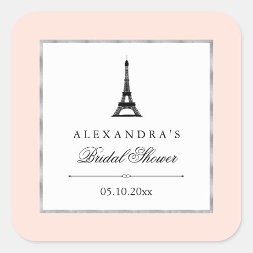 Paris Elegance Bridal Shower Square Sticker