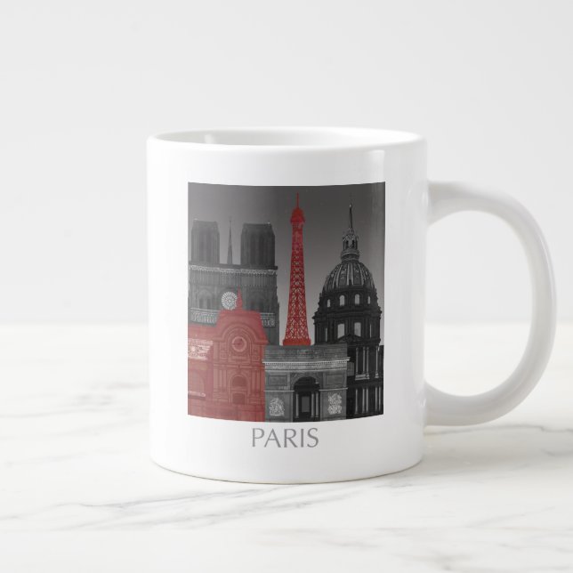 Paris Elevations by Night - Red Giant Coffee Mug (Right)