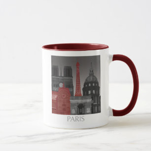Paris Elevations by Night - Red Mug