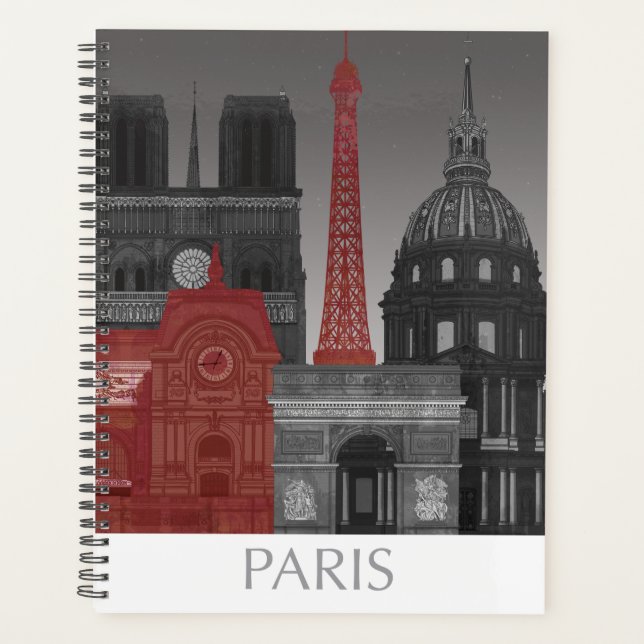 Paris Elevations by Night - Red Planner (Front)