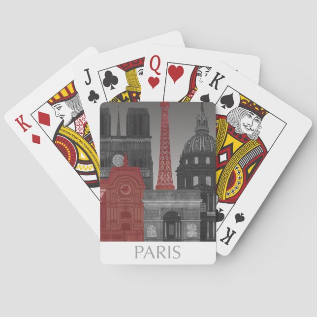 Paris Elevations by Night - Red Poker Cards (Back)
