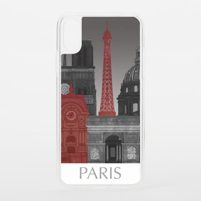 Paris Elevations by Night - Red Uncommon iPhone Case (Back)