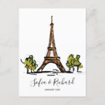 Paris Engagement proposal, anniversary couple gift Holiday Postcard<br><div class="desc">Remember Paris,   where you met,  or where you spent the first holiday as a couple? ideal gift for wedding anniversary,  a proposal,  engagement... .</div>