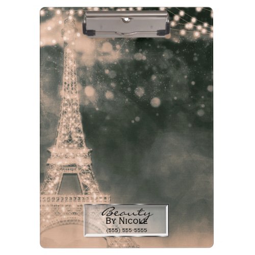 Paris Evening Night Lights Chic Glam Personalized Clipboard