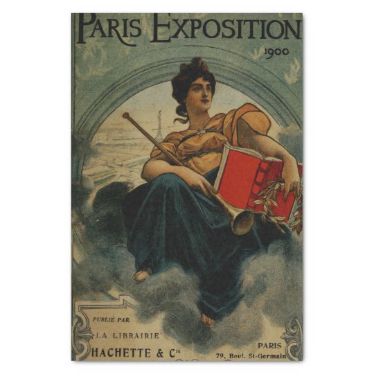 Paris Exposition 1900 vintage French ad art Tissue Paper