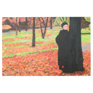 Paris Falling Leaves Metal Print