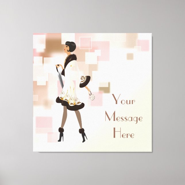 Paris Fashion Model Wrapped Canvas Print (Front)