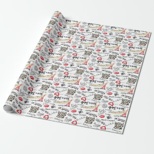 Paris fashion: vintage glamour pattern. wrapping paper