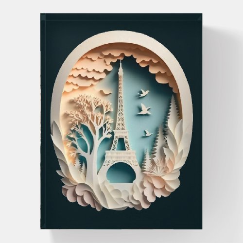 Paris Faux Papercut Style Paperweight