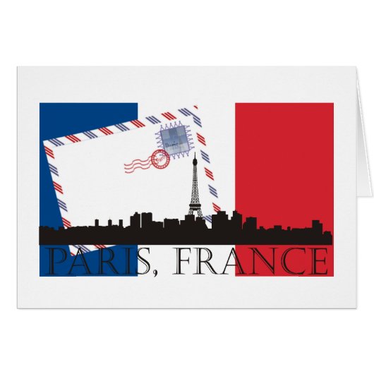 Paris Flag and Skyline Cards (Front Horizontal)