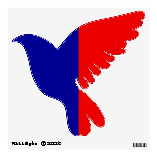 Paris Flag Peace Dove Wall Sticker (Front)