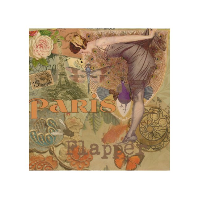 Paris Flapper Art Deco Peacock Vintage (Front)