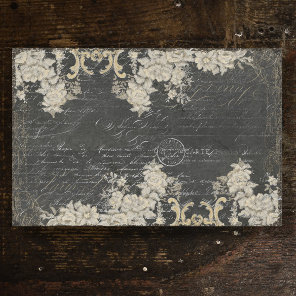 Paris Floral Vintage Ephemera Script Decoupage Tissue Paper