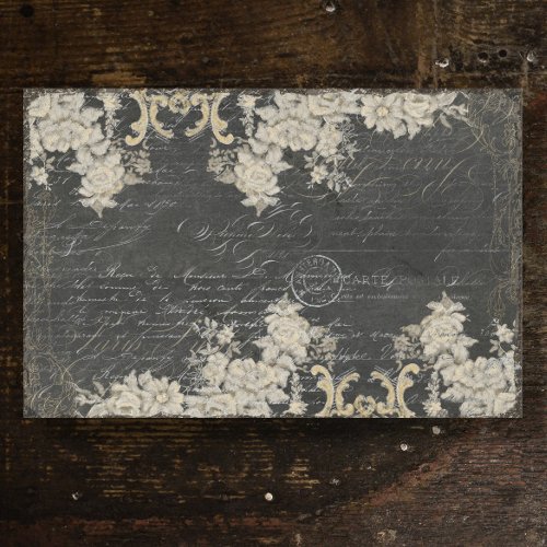 Paris Floral Vintage Ephemera Script Decoupage Tissue Paper