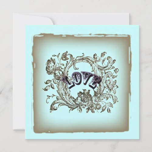 Teal Vintage Victorian Bridal Shower Invitation