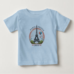 Paris France 2024 Baby T-Shirts, Paris France 2024 Baby T-Shirt