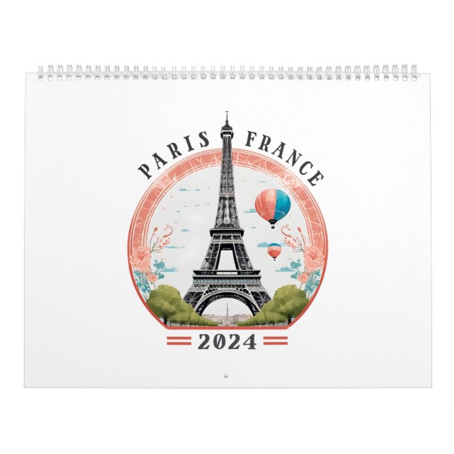 Paris France 2024 Calendars, Paris France 2024 Calendar (Cover)