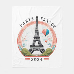 Paris France 2024 Fleece blankets, Eiffel Tower