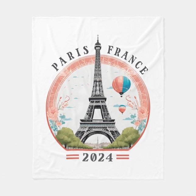 Paris France 2024 Fleece blankets, Eiffel Tower (Front)