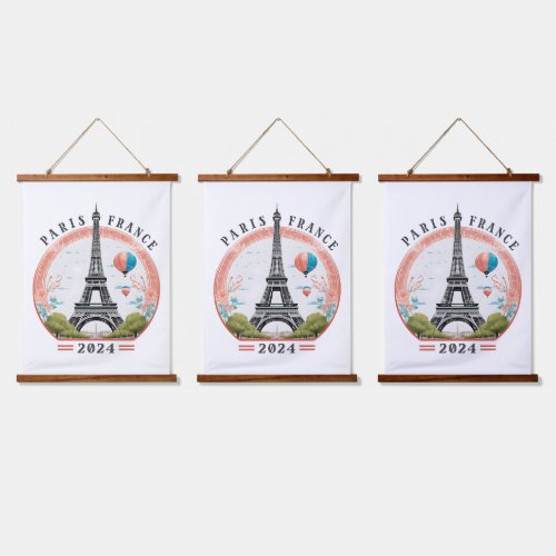 Paris France 2024 Fleece Blankets Eiffel Tower Hanging Tapestry