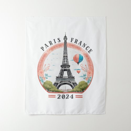 Paris France 2024 Fleece Blankets Eiffel Tower Tapestry