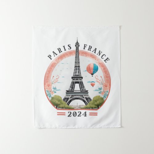 Paris France 2024 Fleece Blankets Eiffel Tower Tapestry