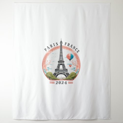 Paris France 2024 Fleece Blankets Eiffel Tower Tapestry