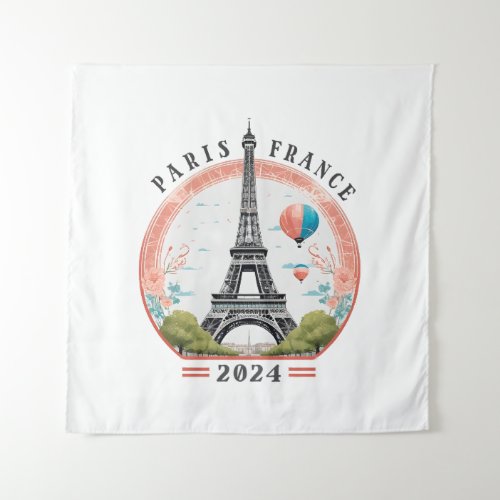 Paris France 2024 Fleece Blankets Eiffel Tower Tapestry