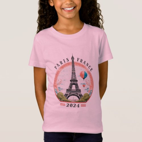 Paris France 2024 Girls Jersey Shirt Paris France T_Shirt