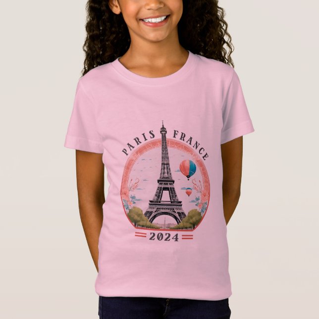 Paris France 2024 Girls Jersey Shirt, Paris France T-Shirt (Front)