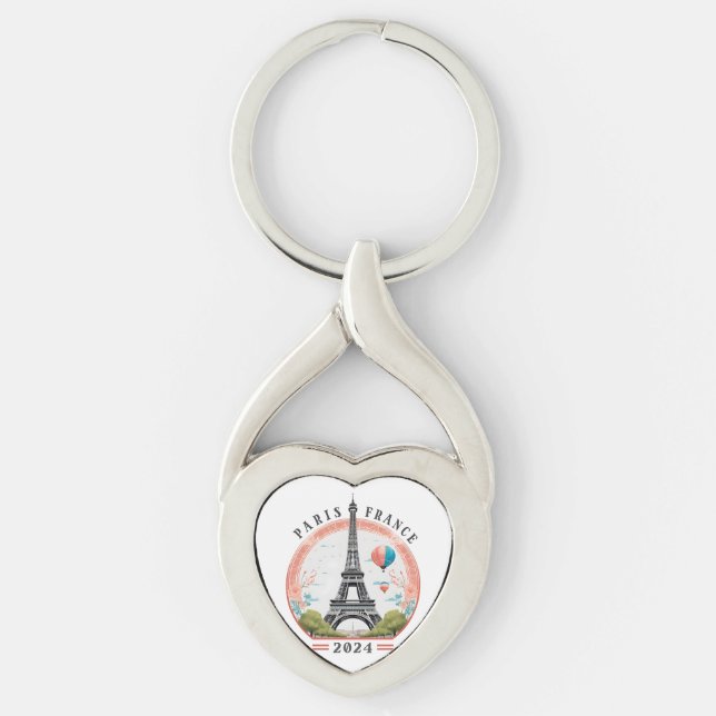 Paris France 2024 Keychains, Eiffel Tower Keychain (Front)