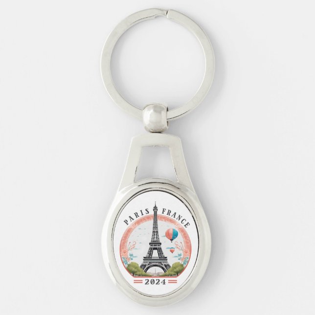 Paris France 2024 Keychains, Eiffel Tower Keychain (Front)