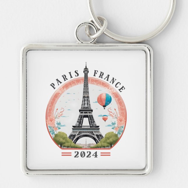 Paris France 2024 Keychains, Paris France 2024 Keychain (Front)