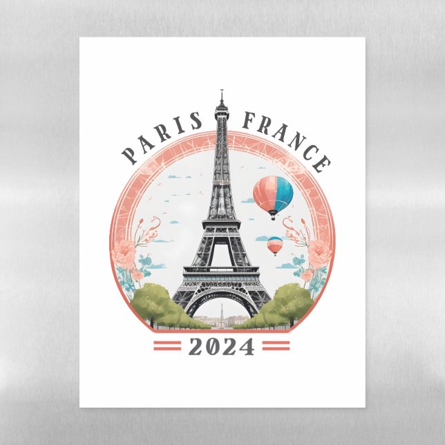 Paris France 2024 Magnetic Dry Erase, Eiffel Tower Magnetic Dry Erase Sheet (Vertical)