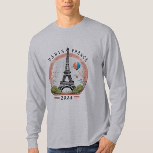 Paris France 2024 Mens Long Sleeve T_Shirt Paris T_Shirt