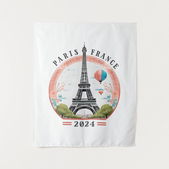 Paris France 2024 Tapestrys, Eiffel Tower Tapestry (Front)