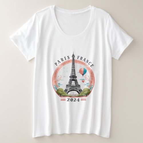 Paris France 2024 Womens Plus Size T_Shirt Paris Plus Size T_Shirt