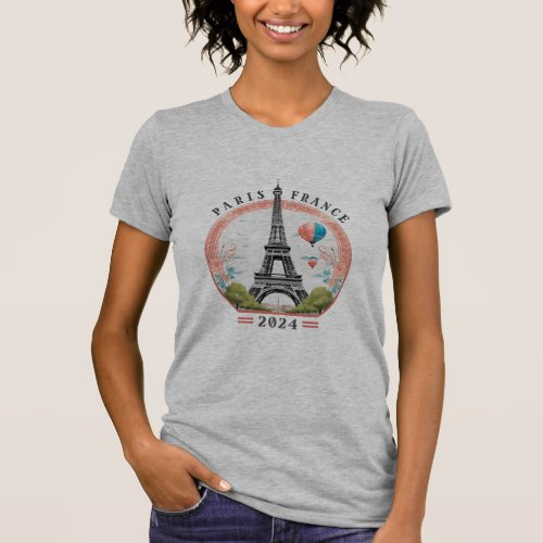Paris France 2024 Womens Slim Fit T_Shirt Paris  T_Shirt