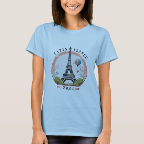 Paris France 2024 Womens T_Shirts Paris France  T_Shirt