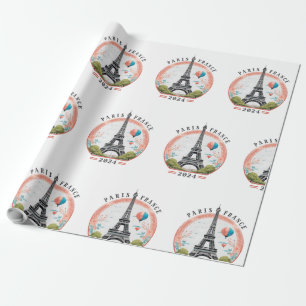 Paris France 2024 Wrapping Papers, Eiffel Tower Wrapping Paper