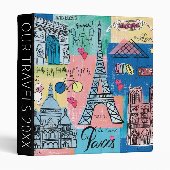 Paris, France 3 Ring Binder (Front/Spine)