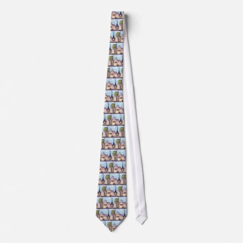 Paris France And Las Vegas with Eiffel Tower  In Neck Tie