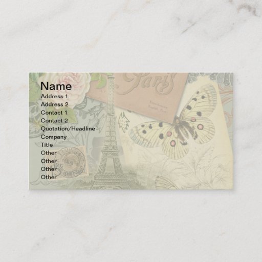 Customizable Vintage Eiffel Tower Paris France Travel collage Business Card