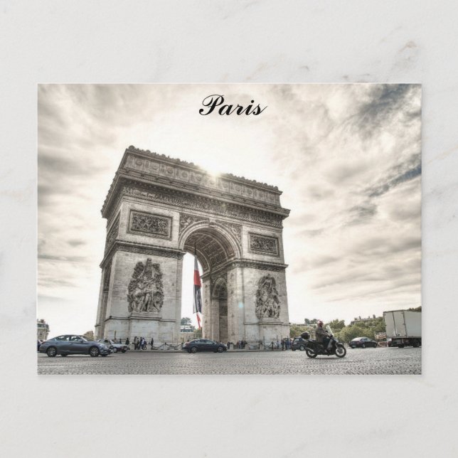 Paris France Arc De Triomphe Travel Photo Postcard (Front)