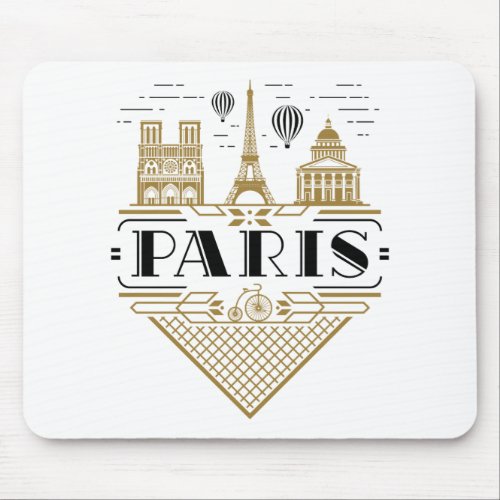 Paris France Art Deco Aesthetic Mouse Pad