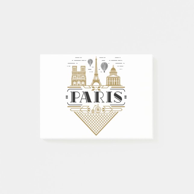 Paris France Art Deco Aesthetic Post-it Notes (Front)