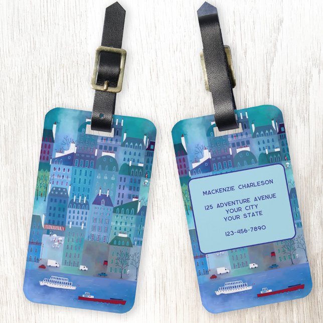 Paris France Art Luggage Tag (Paris France art luggage tag)