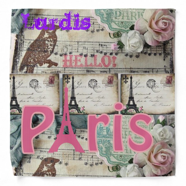 Paris France Bandana (Front)